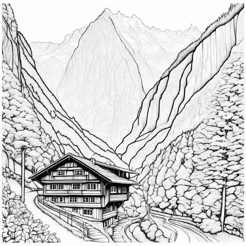 Lauterbrunnen Valley coloring pages